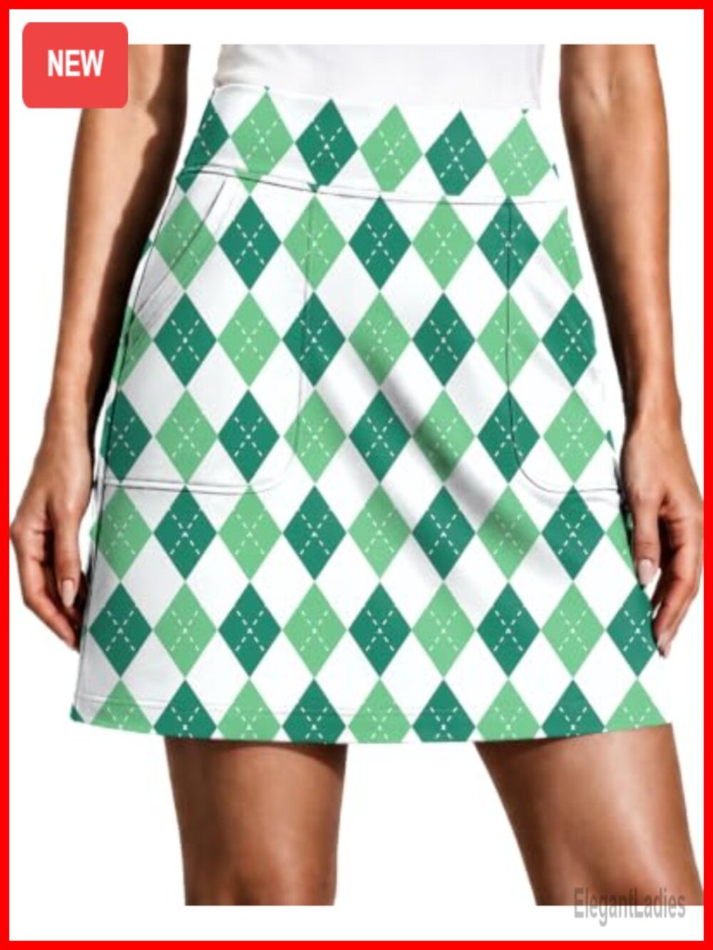 17" Golf Skort High Waist Tennis Skirt UPF 50+ 4 Pockets Quick Dry